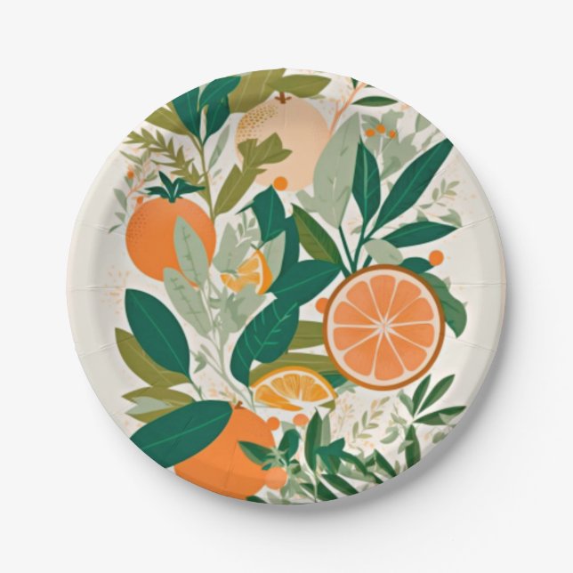 Clementine mandarine pappteller (Vorderseite)