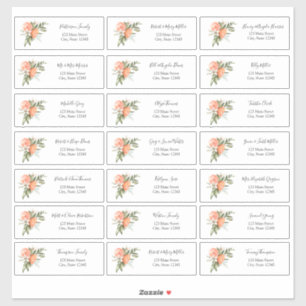 Clementine und Greenery Guest Address Envelope Aufkleber