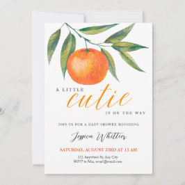 Clementine Watercolor "Cutie" Baby Shower Einladung