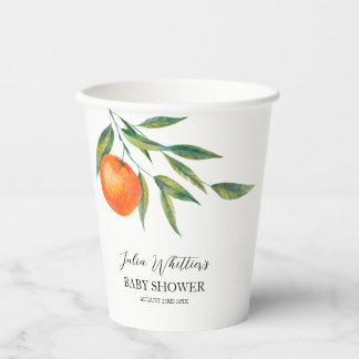 Clementine Watercolor "Süßling" Babyparty Pappbecher