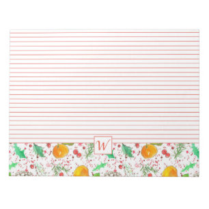 Clementines Cranberries Pine Cones Monogram Notizblock