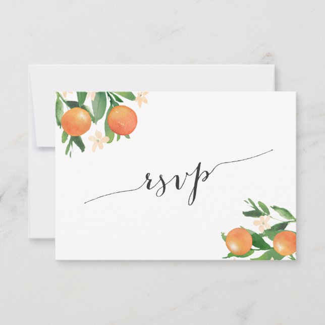 Clementines Orange Citrus Black Food Choice RSVP Karte (Vorderseite)
