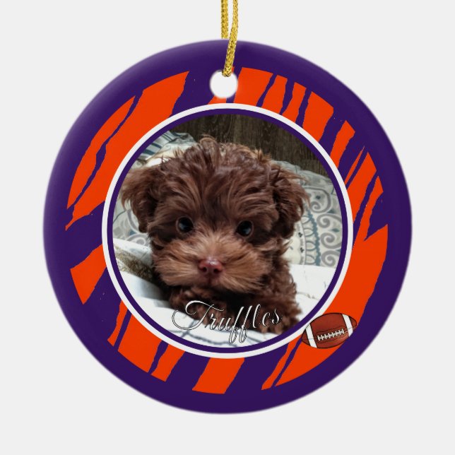 Clemson Dog Fan Customizable Keramik Ornament (Vorne)