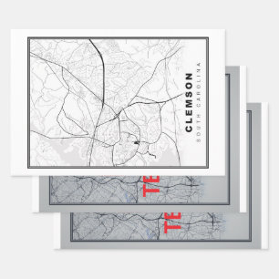 Clemson Map Geschenkpapier Set