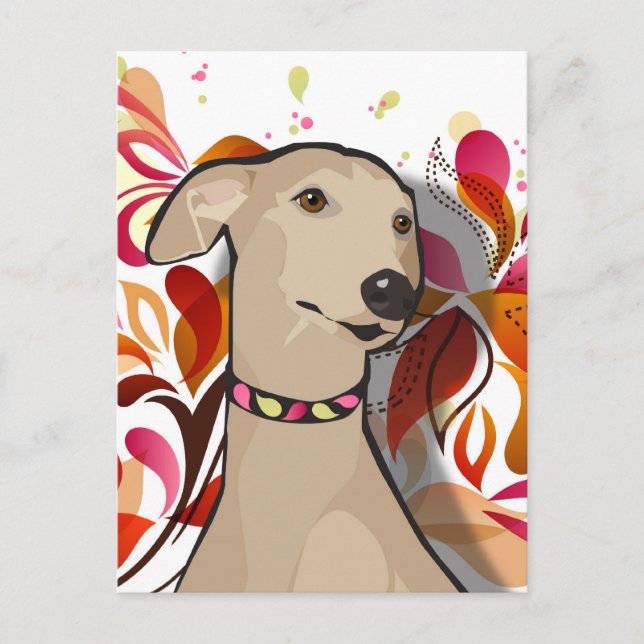Cleopatra das Greyhound Graphic Portrait Postkarte (Vorderseite)