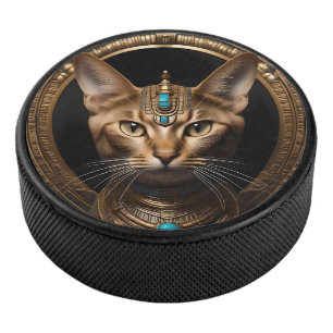 Cleopatra die goldene ägyptische Katze, Eishockey Puck