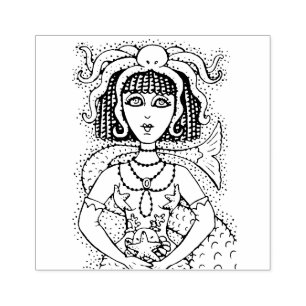 CLEOPATRA OCTOPUS MERMAID, FANTASY GOTH SIREN GUMMISTEMPEL