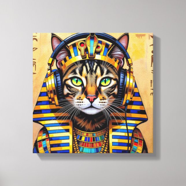 CLEOPATRA QUEEN OF THE NILE-BENGAL CAT LEINWANDDRUCK (Vorderseite)