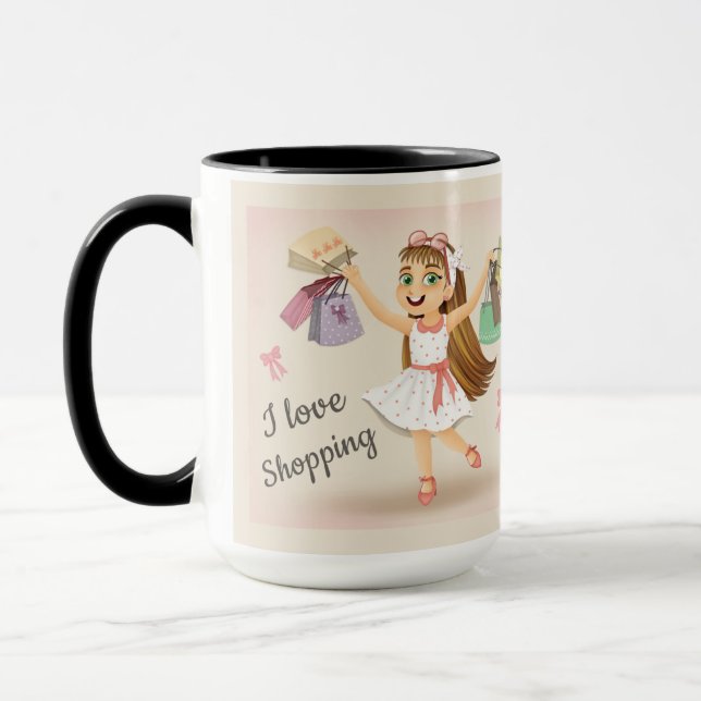 Cleos "I Liebe Shopping"-Tasse Tasse (Links)