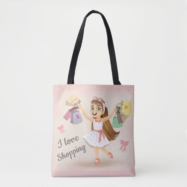 Cleos "I Liebe Shopping" Tote-Tasche Tasche (Vorderseite)