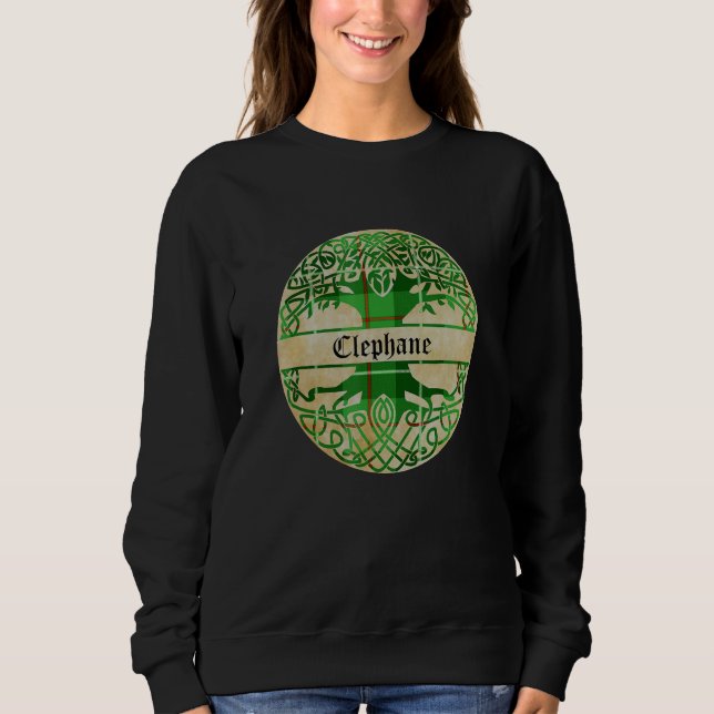 Clephane Clan Tartan Tree of Life Scottish Surname Sweatshirt (Vorderseite)