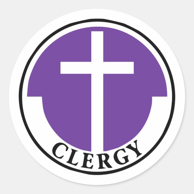 Clergy in Lila Runder Aufkleber (Vorderseite)