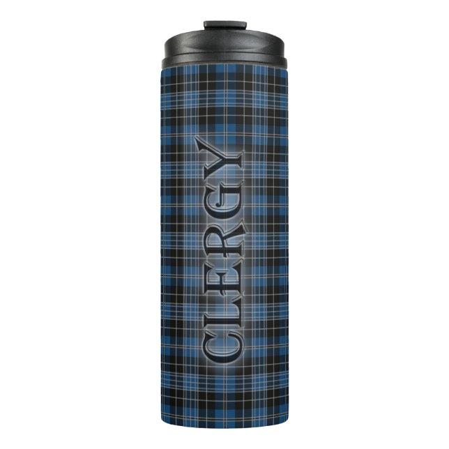 Clergy Tartan mit Nachname Thermosbecher (Vorderseite)