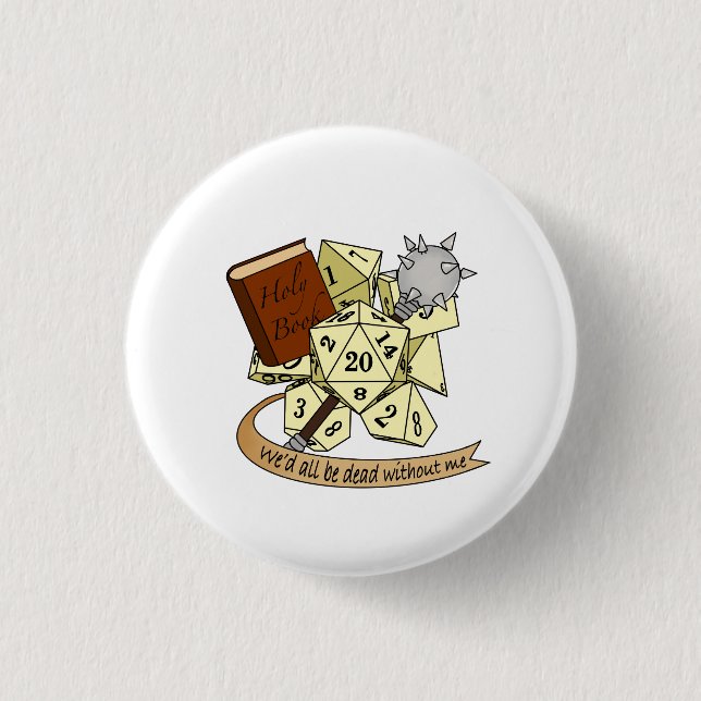 Cleric Dice Design Button (Vorderseite)