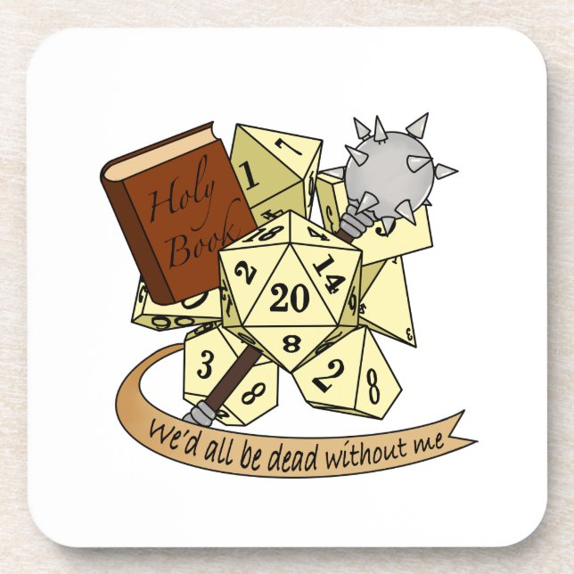 Cleric Dice Design Getränkeuntersetzer (Vorderseite)