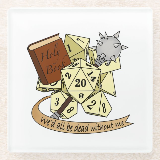 Cleric Dice Design Glasuntersetzer (Vorderseite)