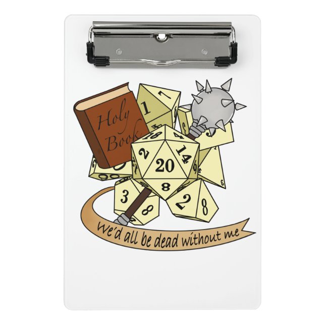 Cleric Dice Design Mini Klemmbrett (Vorderseite)
