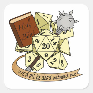 Cleric Dice Design Quadratischer Aufkleber
