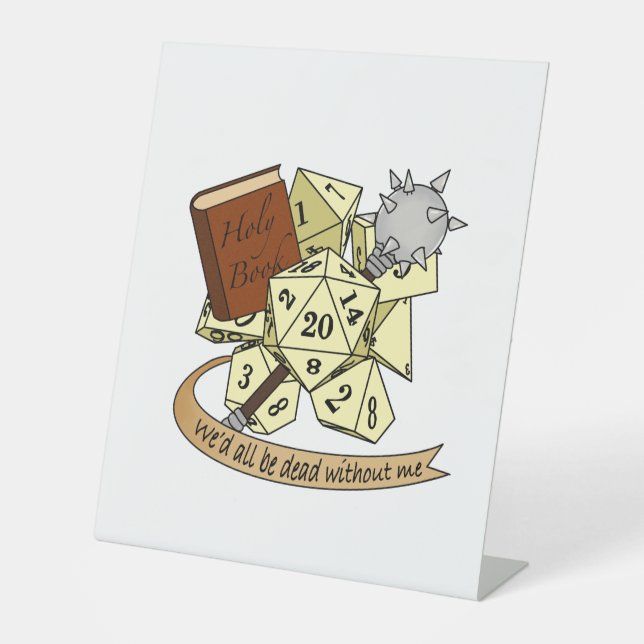Cleric Dice Design Sockelschild (Vorderseite)
