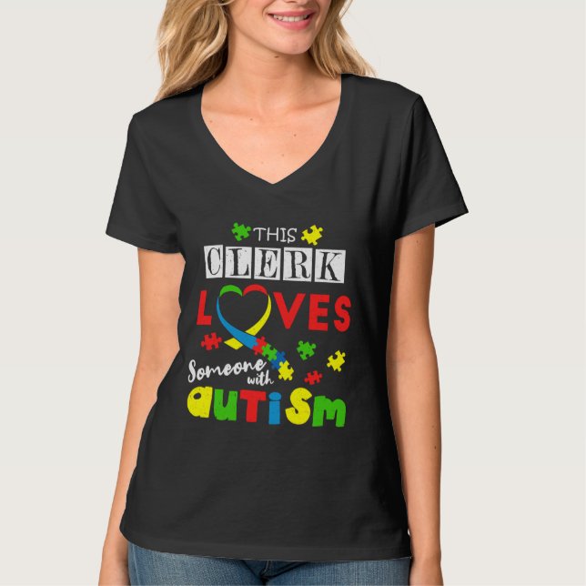 Clerk Puzzle Special Liebe Autismus Bewusstsein T-Shirt (Vorderseite)