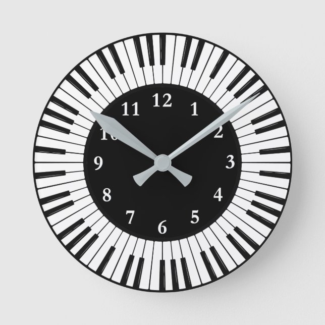 Clés de piano Design Horloge ronde (Recto)