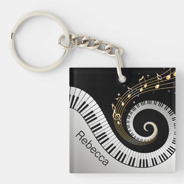 Clés de piano et notes personnalisées de musique (Devant)