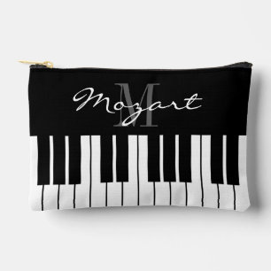 Clés de piano noir et blanc sac cosmétique personn