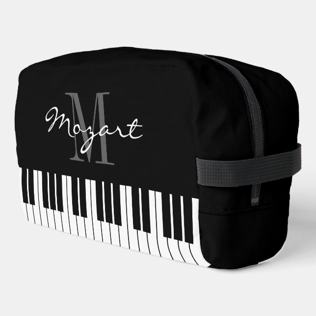 Clés de piano noir et blanc sac de voyage (Coin gauche)