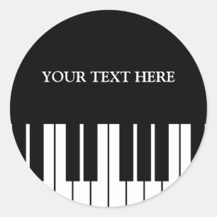 Clés de piano personnalisées autocollants ronds po