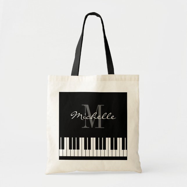 Clés de piano personnalisées sac fourre-tout pour  (Devant)