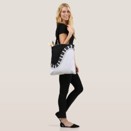 Clés de piano Sac fourre-tout de design noir et bl