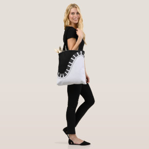 Clés de piano Sac fourre-tout de design noir et bl