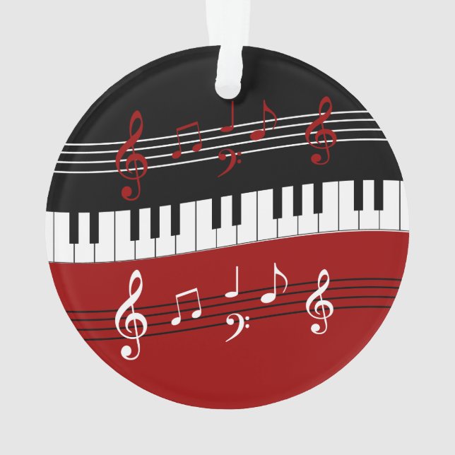 Clés et notes de piano noir rouge élégant (dos)