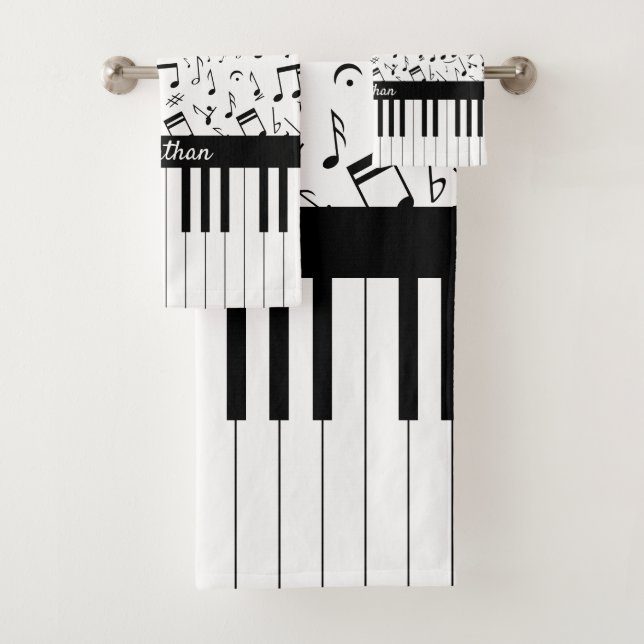 Clés noires et blanches élégantes de piano (En situation)