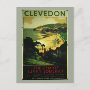 Clevedon Vintages Werbeplakat Postkarte