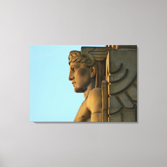 Cleveland B/W Art Deco Wrapped Canvas Leinwanddruck (Vorderseite)