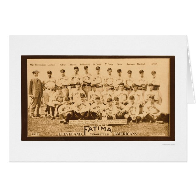 Cleveland Baseball Team 1913 (Vorderseite (Horizontal))
