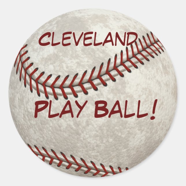 Cleveland-Baseballspiel-Ball! Amerikanische Runder Aufkleber (Vorderseite)