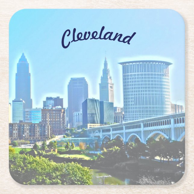 Cleveland Blue Morning Paper Untersetzer (Vorderseite)