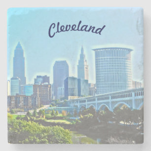 Cleveland Blue Morning Steinuntersetzer