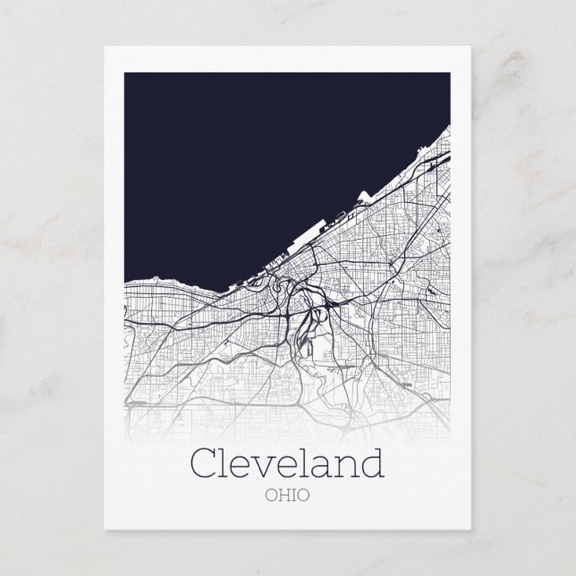 Cleveland City Map Postkarte (Vorderseite)