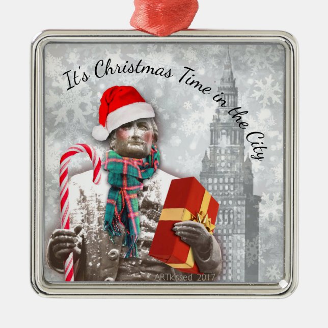 Cleveland: Es ist Weihnachtszeit in der Stadt Silbernes Ornament (Vorne)