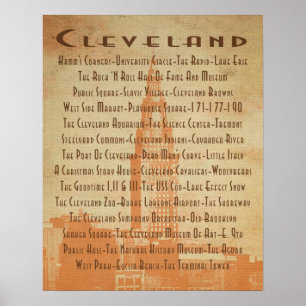 Cleveland - Es sind Sehenswürdigkeiten und Nachbar Poster