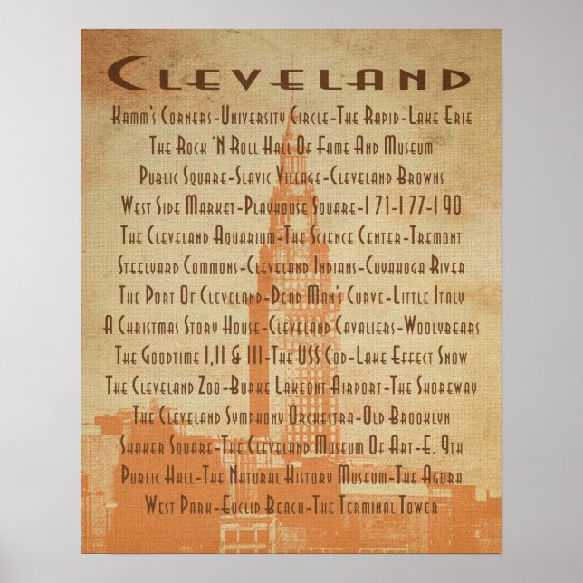Cleveland - Es sind Sehenswürdigkeiten und Nachbar Poster (Vorne)
