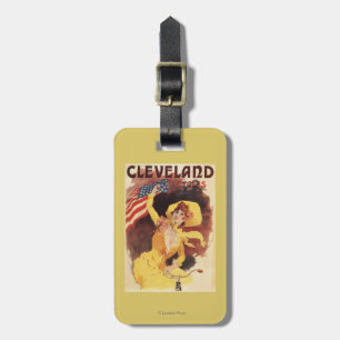 Cleveland fährt amerikanisches Mädchen im Gelb rad Gepäckanhänger