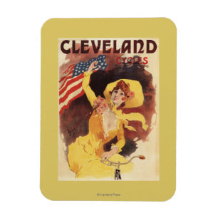 Cleveland fährt amerikanisches Mädchen im Gelb rad Magnet