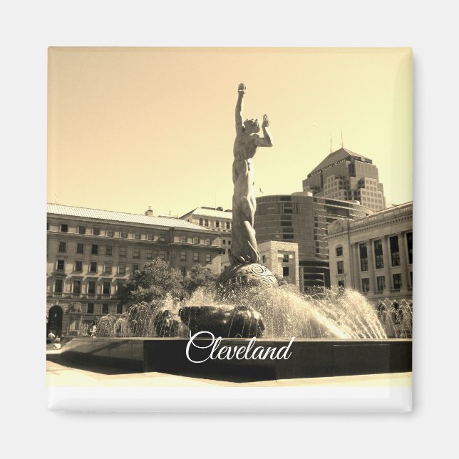 Cleveland Fountain (Sepia) Magnet (Vorne)