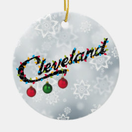Cleveland in der runden Verzierung PERSONLIZE der Keramikornament
