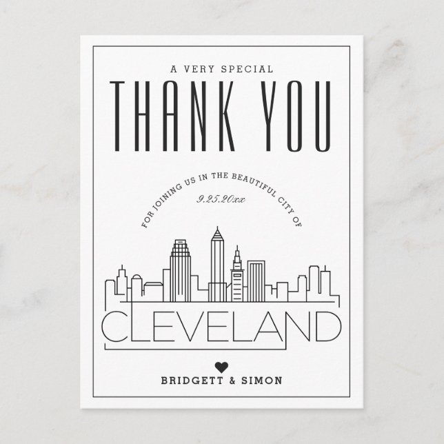 Cleveland Mariage | Merci de venir ! Carte postale (Devant)