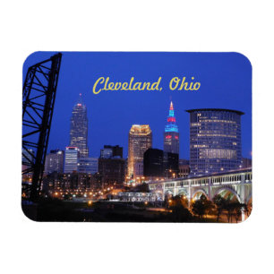 Cleveland-Nacht auf dem Stadtmagneten Magnet